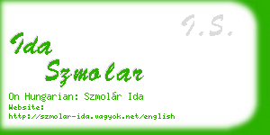 ida szmolar business card