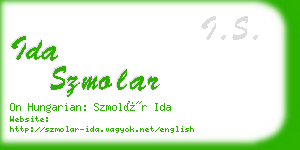 ida szmolar business card